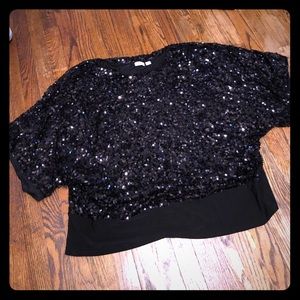 CATO Black Sequin blouse size 26/28